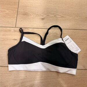 Athleta Shale and White Sports Bra